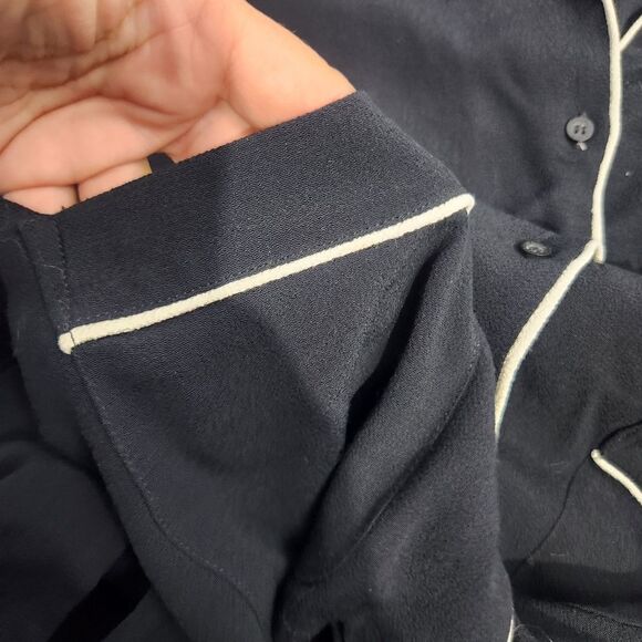 Maria Cher contrast minimalist black white top blouse size 2 - CL - Picture 7 of 14